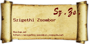 Szigethi Zsombor névjegykártya